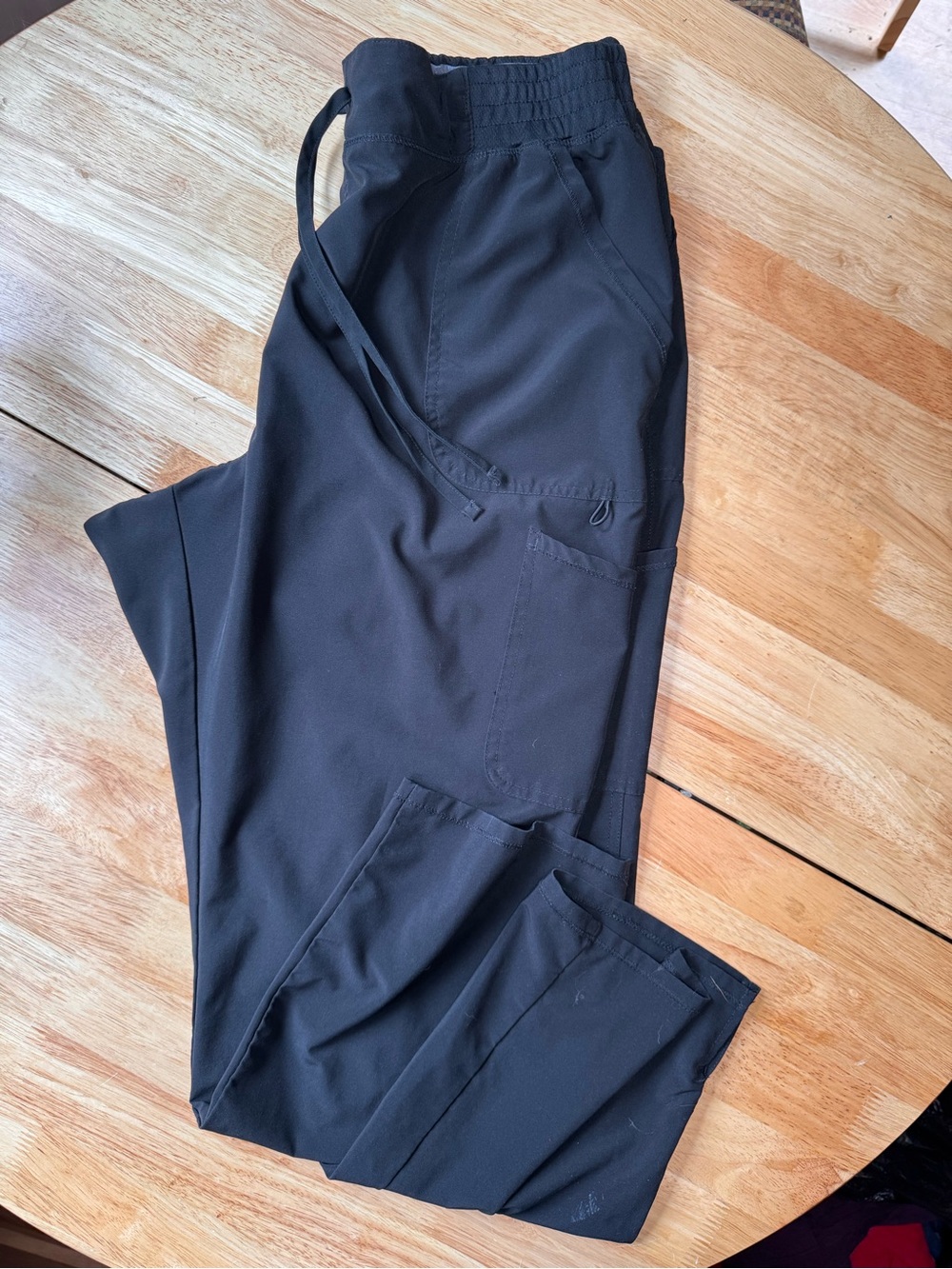 Scrubstar Black Elastic-Waist Utility Joggers with Cargo Pocket